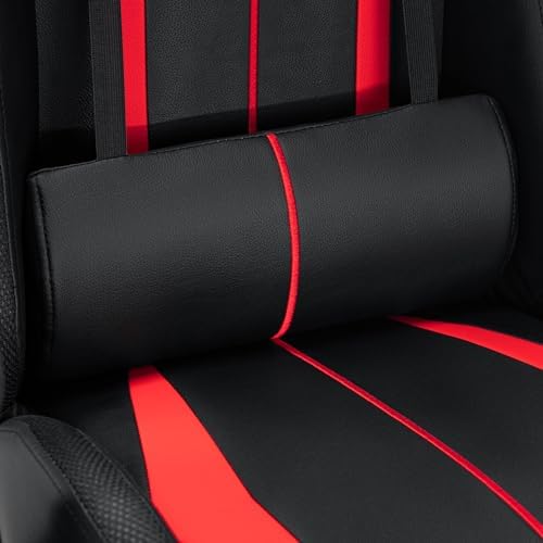 HOFFREE RGB Gaming Chair with Speakers Massage LED Lights Game Chair-Red | Bluetooth Computer Gaming Chair with Footrest Video Game Chair for Adults Ergonomic High Back Gamer Chair with Lumbar Support - Image 6