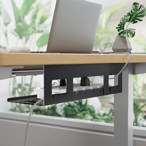 PEGZONE Under Desk Cable Management Tray, 15.7'' Screw-Mount Steel Rack - Image 3