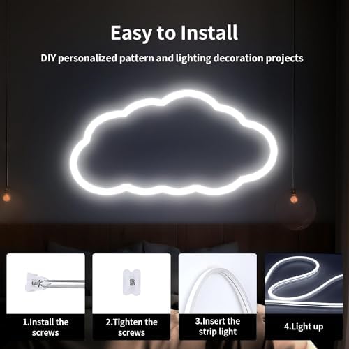 iNextStation White LED Light Strip 16.4FT Neon Rope Light (with DC12V Plug) - Image 5