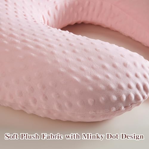 Reading Pillow for Gaming Reading Crochet, U Shaped Arm Support Pillow with Removable Cover Reducing Arching Neck for Adult Reading and Working Sitting on Bed Sofa for Arm Rest (Pink) - Image 3