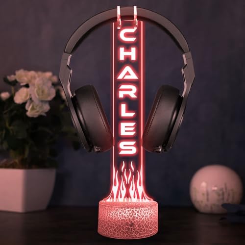 Custom Headphone Stand RGB Light, Personalized Headset Holder with Name, Gift for Gamer, Valentine Gift for Boyfriend, Gamer Room Decoration, Gifts for Him - Image 4