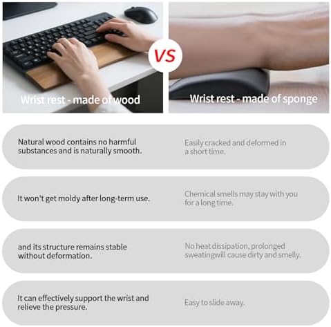 Ergonomic Wooden Wrist Rest Support for 87 Key Mechanical Keyboard - Image 4