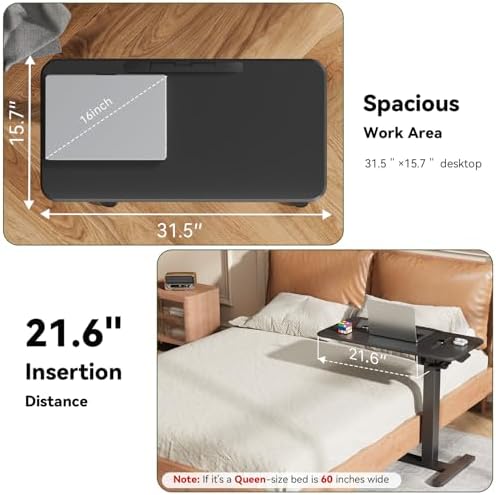 Mobile Standing Desk, Left/Right Rolling Bedside Table - Image 3