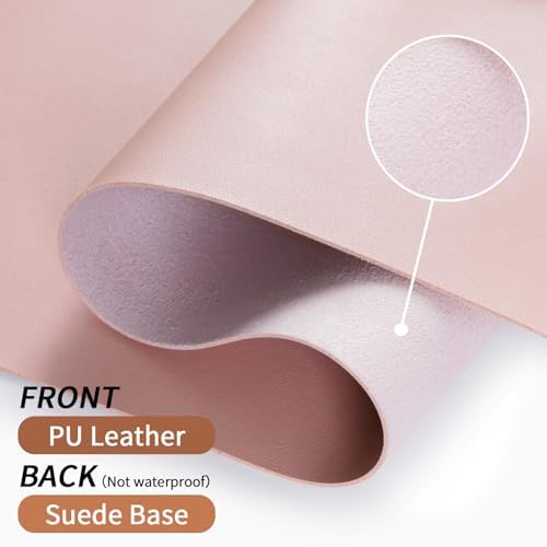 Bloss Pink Desk Mat, Waterproof Non-Slip Leather Desk Pad, Large Mouse Pad, Desk Writing Pad, Desk Mat for Keyboard and Mouse Desk Organizers and Accessories (31.5×15.7 Inches) - Image 3