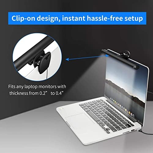 Laptop Monitor Light Bar Reading LED Laptop Keyboard 3 Color Temperature Modes USB Light LED Computer Monitor Light with USB Powered for Work and Office Eye Health Care Portable for Travel - Image 2
