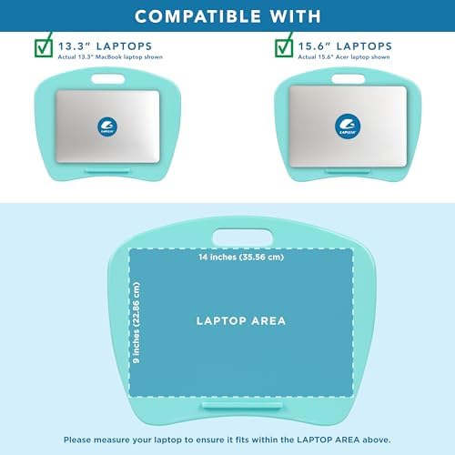 LAPGEAR Basic Lap Desk – Aqua Sky, Fits 15.6” Laptops - Image 3