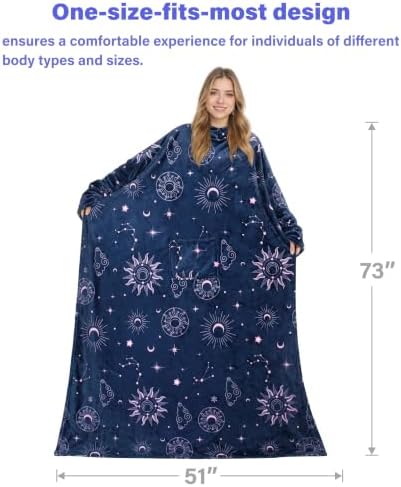 Catalonia Wearable Blanket with Sleeves for Women & Men, Fleece Wrap Throw - Image 4