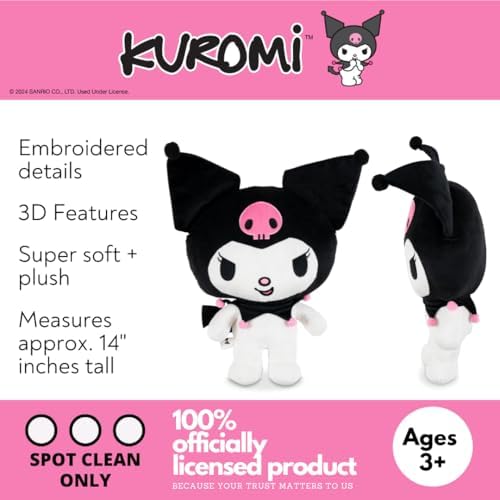 Kuromi Cuddle Pillow Buddy, Kids Bedding Super Soft Plush Kawaii Pillow, (Officially Licensed Product) By Franco Collectibles - Image 2