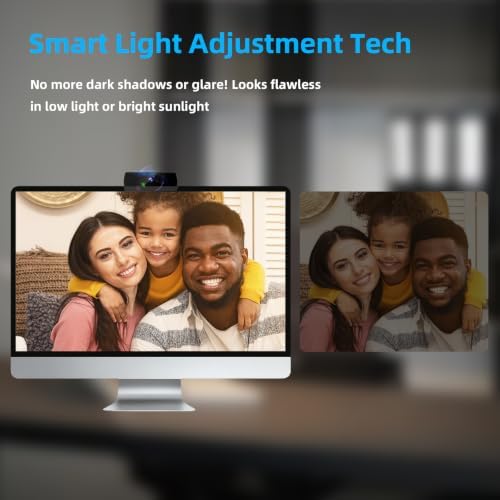 1080P HD Webcam, USB Plug & Play Computer Camera, Auto Low-Light Streaming Camera, Noise-Canceling Microphone Web cam - for Video on Laptop & Desktop - Image 4