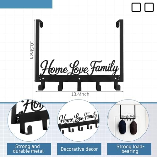 Reallnaive Home Love Family Over The Door Hooks Bathroom Decor - Image 2