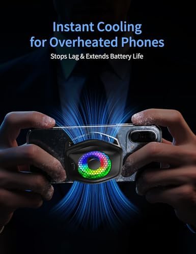 Phone Cooler for Gaming, Magnetic Mobile Cell Phone Cooling Fan Radiator for Magsafe iPhone iPad Tablet Live Streaming - Image 2