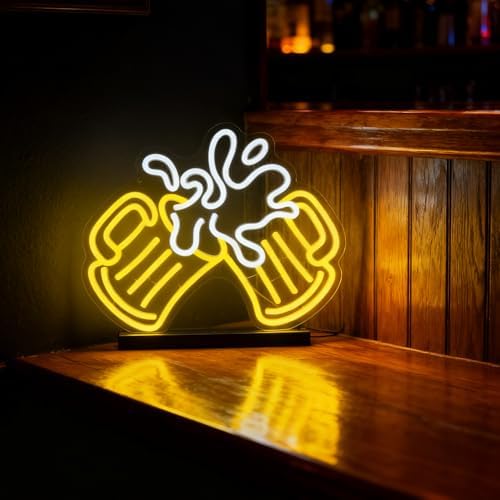 Cheers Beer Neon Sign for Home Bar Pub Man Cave Wall Decor USB Powered - Image 2