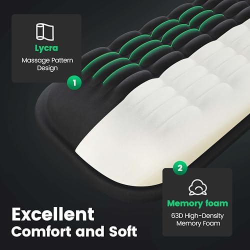 MEKASS Keyboard Wrist Rest, Soft Memory Foam Wrist Support for Keyboard, Keyboard Hand Rest Pad for Wrist Pain Relief, Keyboard Wrist Guard for Long Hours of Work, Gaming, Studying（Pink） - Image 2