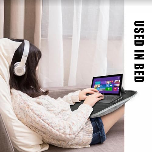 1/2 Laptop Lap Desk - Laptop Lap Couch Cushion Pad, Soft Pillow Cushion Lapdesk | Sideekick Lap Desk with Ledge, Portable Anti-Slip Support Ledge Lap Couch, Lightweight Lap Desk Pillow for Laptop - Image 7