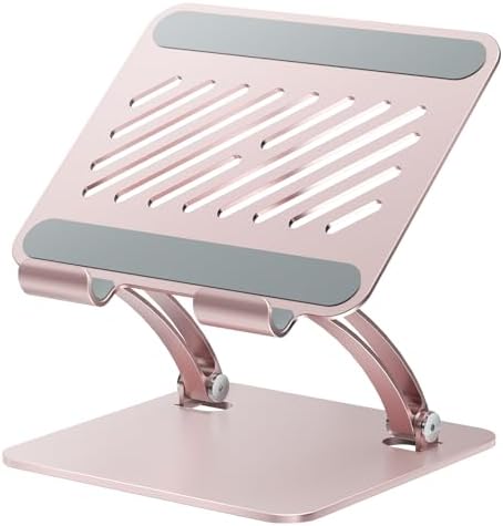 tounee Tablet Holder Stand, Dual Rod Adjustable Aluminum Desktop Stand, Compatible with 4.7-16.9" iPads, Surface Tablets, Portable Monitor, Kindle and More (Rose Gold) by tounee