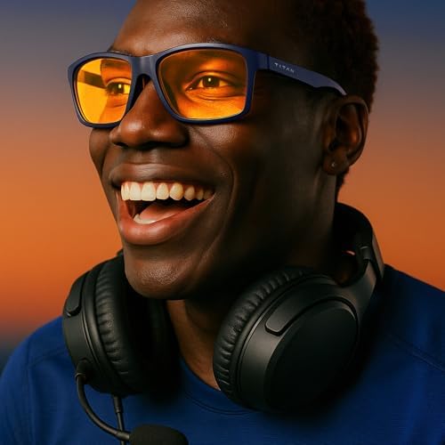 Titan Gaming Glasses, Blue Light Blocking, Night Driving Glasses for Men, Computer Protection, Gift for Gamers - Image 3