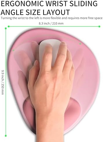 Palm-Rest and Wrist-Hugging Mouse Pad Wrist Rest, Ergonomic Wrist Support with Curve Fitting Cushioned Memory Foam for Carpal Tunnel Pain Relief, 9.9 x 8.3 Inch, Blush Gradient - Image 4