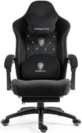 Dowinx Gaming Chair with Heated Massage Lumbar Support,Big and Tall Fabric Gaming Chairs for Adults with Footrest, Ergonomic Computer Game Chair with Poket Spring Cushions, 350lbs, Black and White by Dowinx