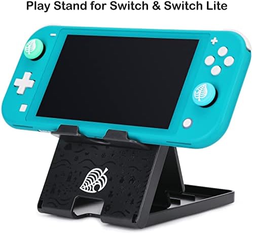 Tscope Foldable Switch Stand for Nintendo Switch/Switch 2/Lite/OLED, Adjustable Compact Portable Holder, Cute Leaf Design Gaming Stand Accessories (Black) - Image 3