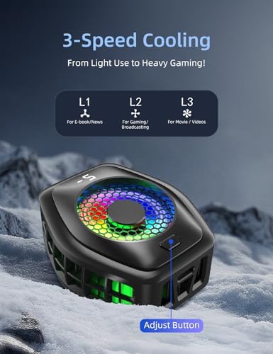 Phone Cooler for Gaming, Magnetic Mobile Cell Phone Cooling Fan Radiator for Magsafe iPhone iPad Tablet Live Streaming - Image 6