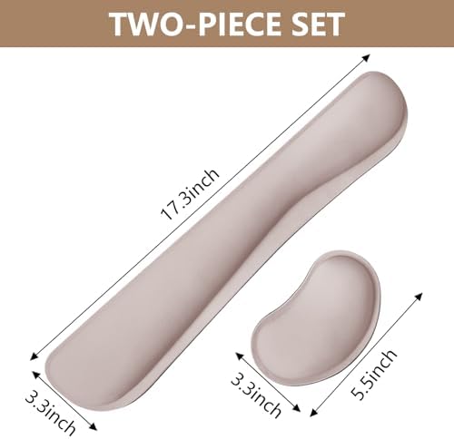 Wrist Rest for Computer Keyboard and Mouse, Ergonomic Design Wrist Support Pad for Keyboard, Soft Memory Foam Desk Pads Support Hand and Arm Easy Typing Pain Relief, 2 Piece Pad, Cream Pink - Image 6