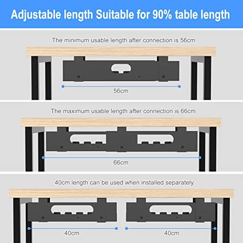 2PACKS Cable Management Under Desk Tray Adjustable Large Under Table Cord Wire Organizer for Standing Desk - Image 5