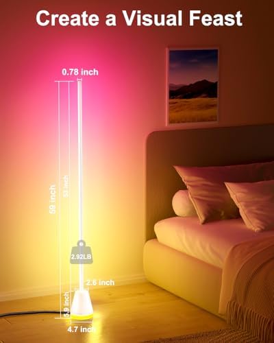 Keepsmile Smart RGB LED Corner Floor Lamp,172 LEDs Bright Standing Lamps for Living Room with APP and Remote,Modern Floor Lamp with Music Sync and 16 Million Colors, Ambient Lighting for Bedroom White - Image 7