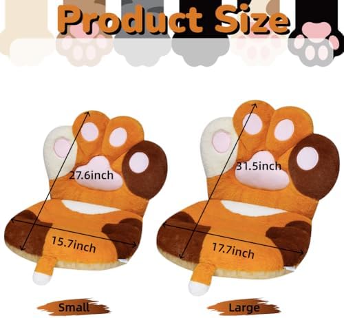 Cute Cat Paw Chair Cushion with Back Kawaii Seat Cushions Non-Slip Plush Office Chair Cushion Seating Pad for Dorm Office Gaming Desk Chair - Image 2
