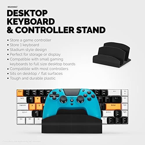 BRAINWAVZ Desktop Keyboard & Game Controller Holder Stand, Suitable for Small & Large Keyboards and Controllers for PS5, Xbox Series X, Xbox One, PS4, Switch, PC, Gamepads & More (DK04) - Image 4