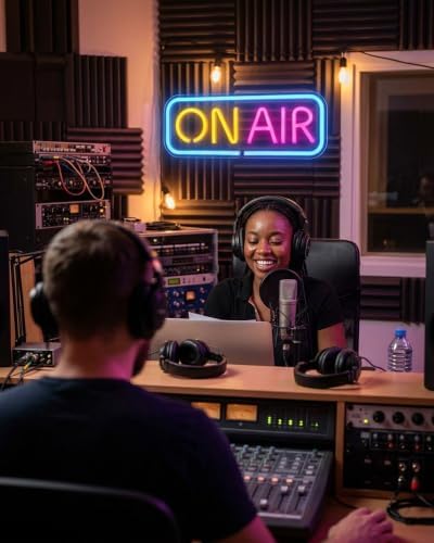On Air LED Sign for Recording Studio, Light Up On Air Neon Signs for Streaming, Podcast, Gaming Room Decor, Bright Red/White Light for Streamers, USB Powered - Image 3
