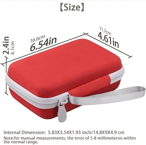khanka Hard Travel Case for Anbernic RG34XX Handheld Game Console,Red - Image 3