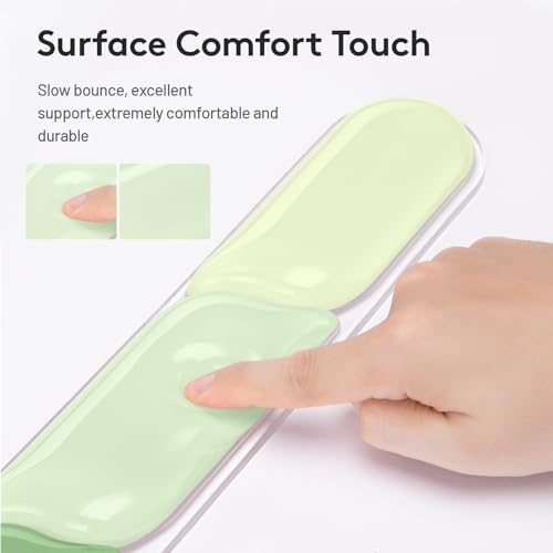 Gel Wrist Rest for Keyboard Mouse, Ergonomic Wrist Support Mouse Pad for Easy Typing Pain Relief, Comfortable Keyboard Wrist Pad, 2 PCS, Green Color Block - Image 4