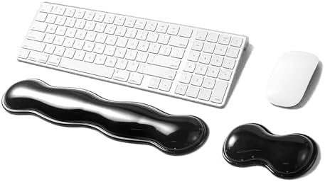 Gel Keyboard Wrist Rest Set, Clear Wrist Rest for Keyboard and Mouse, Ergonomic Keyboard Mouse Wrist Rest for Typing Pain Relief, Suitable for Office, Gaming, Computer, Laptop - Black by COPORISO