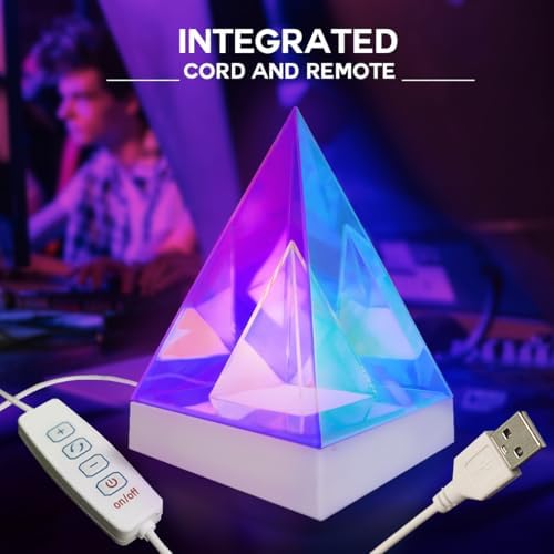 Lumoonosity Infinity Triangle Light - 3D Geometric USB Powered Infinity Lamp for Bedroom, Gaming Room - Non-Fragile, Eye Catching Table Lamp - Image 5