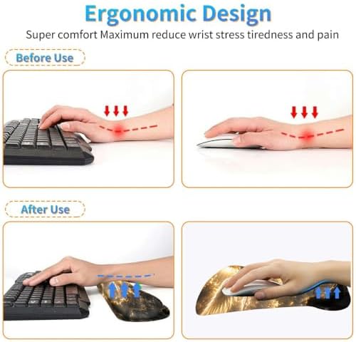 3-in-1 Ergonomic Memory Foam Keyboard Wrist Rest Pad Set, Girl Angel - Image 5