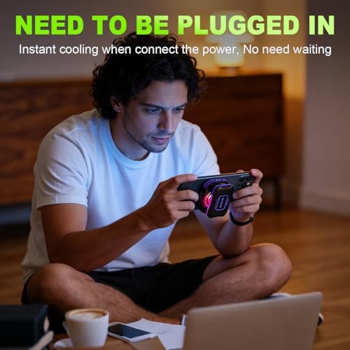Cell Phone Cooler for Gaming, Magnetic Portable Radiator with RGB Lights, 3000mAh Rechargeable Battery, Compatible with iPhone, iPad, Android - Image 3