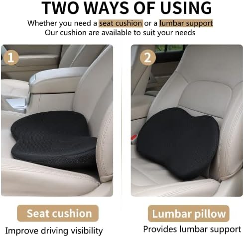 Livtribe Car Seat Cushion, Comfortable Wedge Seat Cushions for Long Driving | Memory Foam Seat Pad for Sciatica & Back Pain Relief, Road Trip Essentials for Driver, Breathable Mesh Cover, Non-Slip Bottom - Image 2