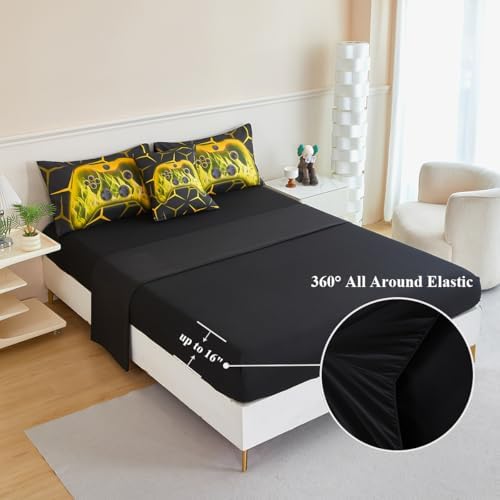 Kids Comforter Set Yellow Gamer Queen Bedding Set for Boys - Image 6