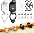 10 Sets Adjustable Cable Management Clips, Self Adhesive Cord Organizer with Elastic Loop, Reusable Cable Holder for Desk, Under Desk, Wall, TV, Office, Home, Charging Cables, USB, HDMI, PC Wires by BYXIWA