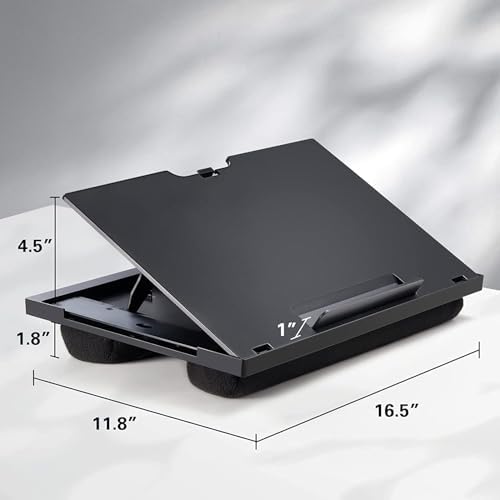 HUANUO Adjustable Lap Desk with 6 Angles – Up to 15.6" Laptop, Black - Image 6