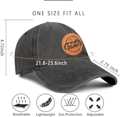 Hat for Men Women, Baseball Cap Gifts for Men Women, Adjustable Cotton Leather Patch Trucker Baseball Cap - Image 4