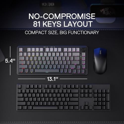 Redragon K673 PRO Wireless 81-Key RGB Gasket Gaming Keyboard, Scroll Knob - Image 3