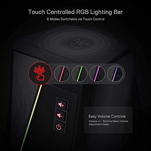 Redragon GS520 Wired 2.0 Channel Stereo Sound Desktop RGB Computer Speakers - Image 5