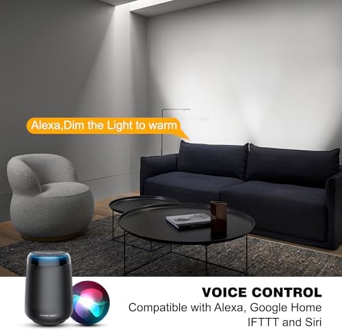 LED Wall Washer Light Bar, Tunable White 2700K-6500K, Smart WiFi App and RF Remote, Smooth Dimming, 8 Modes, Linkable 20in IP65, AC120V Plug-in for Porch Patio Sign - Image 5