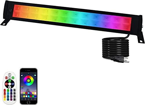 50W RGB Wall Washer Light, RGB Light bar, Warm 3000K & 16 Million Colors&Timing& Music Sync, with Remote & APP Control, for Commercial Lighting, Birthday Party, Garden Lighting, Wall Display by Indmird