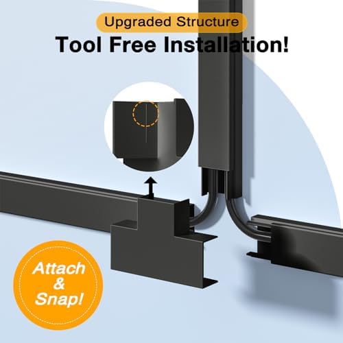 Cable Hider, 157in Delamu Cord Hider Wall for Wall Mounted TV, Wire Hider Kit, Paintable Cable Concealer Raceway Management for Home & Office, 10XL15.7 W0.95 H0.55in, Black - Image 2