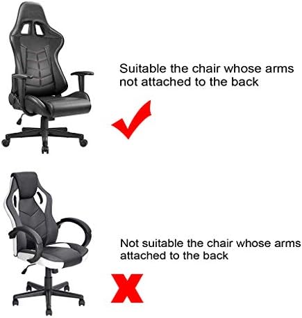 BTSKY Ergonomic Office Computer Game Chair Slipcovers (No Chair) | Stretchy Polyester Covers Universal Protective Chair Seat Covers for Reclining Racing Gaming Gaming Chair, Black - Image 4