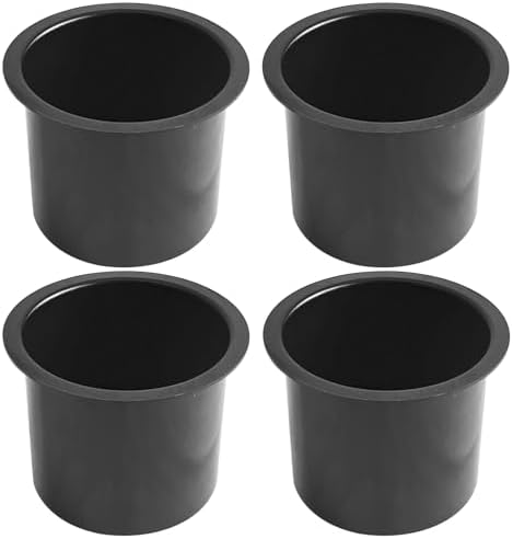 SEETOOOGAMES Jumbo Aluminum Drop-in Poker Table Cup Holder Insert (4pcs Black) by SEETOOOGAMES