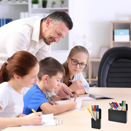 Magnetic Pen Holder 3 Pack, Strong Magnet Dry Erase Marker Organizer with 2 Generous Compartments, Heavy Duty Pencil Cup for Refrigerator Whiteboard Locker, Classroom Office Desk Storage Accessories - Image 7