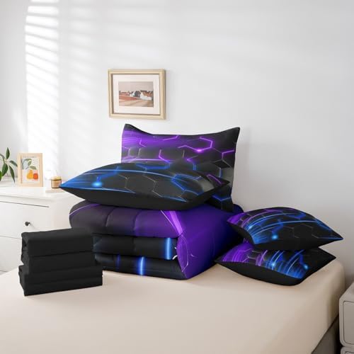 Feelyou Honeycomb Bedding Set Geometrical King Comforter Set with Sheets - Image 6